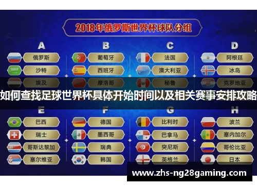 如何查找足球世界杯具体开始时间以及相关赛事安排攻略 如何查找足球世界杯具体开始时间以及相关赛事安排攻略