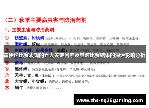 霍伊伦比赛表现的五大关键因素及其对比赛结果的深远影响分析 霍伊伦比赛表现的五大关键因素及其对比赛结果的深远影响分析